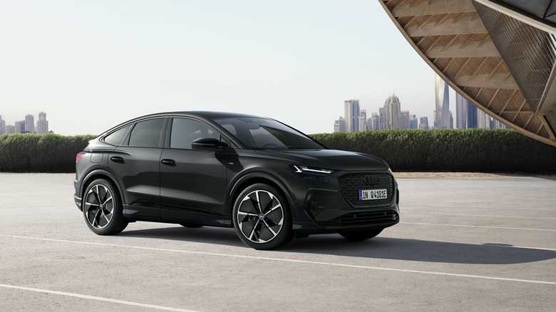 A black Audi Q4 e-tron