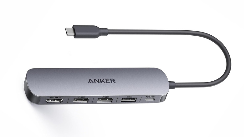 The Anker 5-in-1 USB-C Hub on a white background