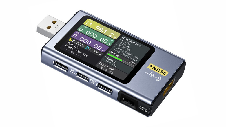 Fnirsi USB tester showing power readings