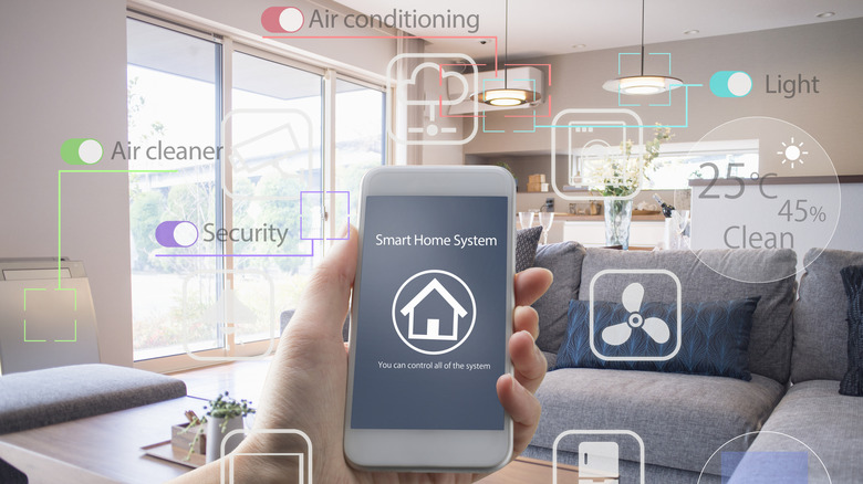 Smartphone controlling smart home system