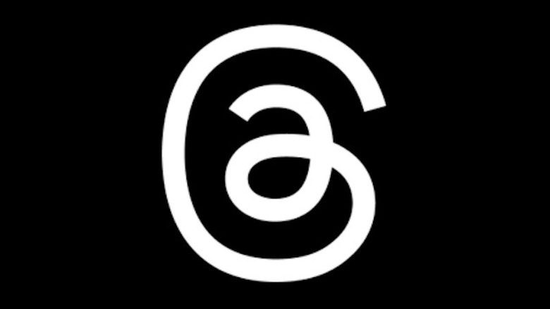 Threads logo on black background