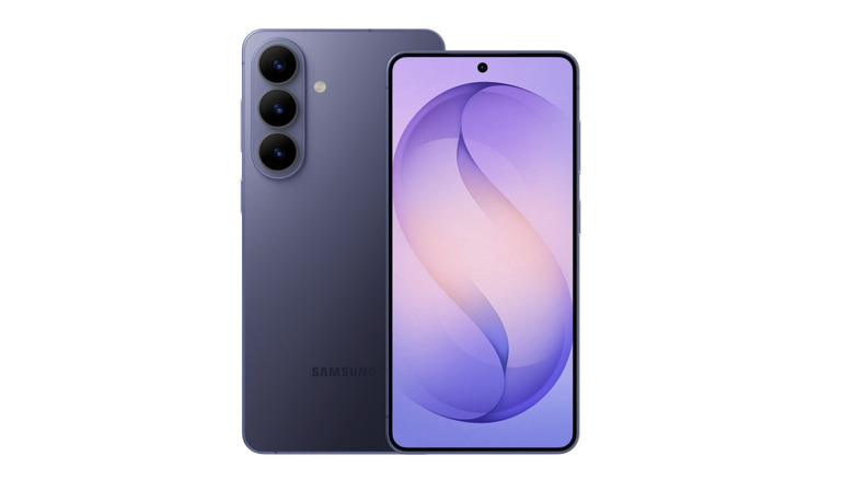 Samsung Galaxy S26 front and back design against a white background