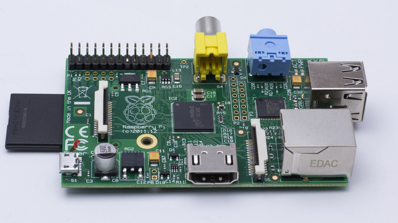 Raspberry Pi with inserted SD card