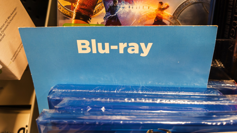 The blu-ray segment of a video store.