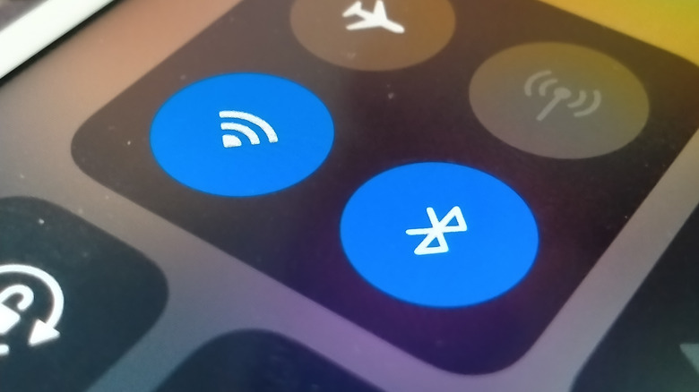 The Bluetooth button on an iPhone.