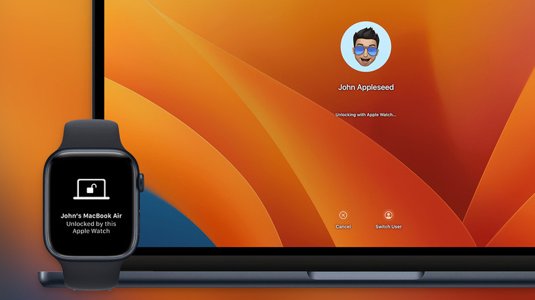 Unlocking the Mac with Apple Watch.