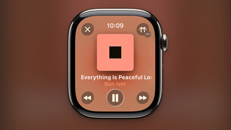 Playing music on the Apple Watch.