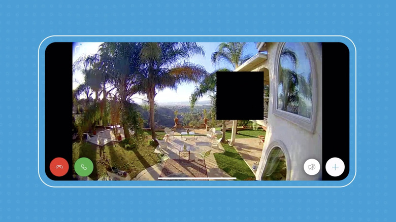 A blacked-out zone in Ring doorbell's camera feed