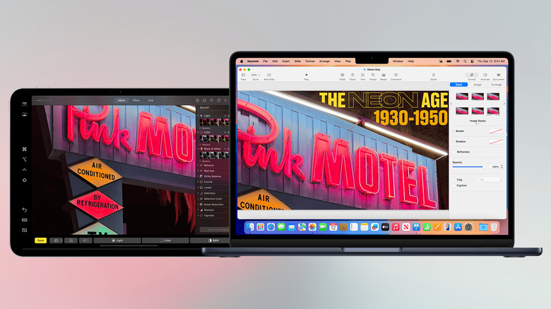 iPad being used as an extended display for a Mac.