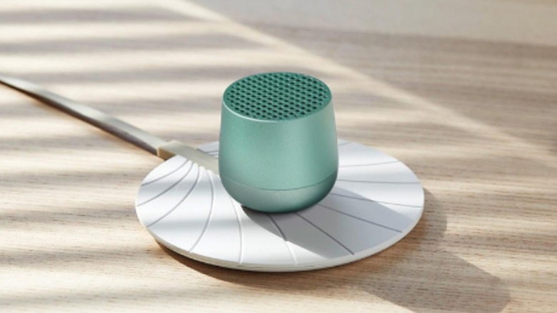 A green Lexon MINO+ Portable Bluetooth Mini Speaker