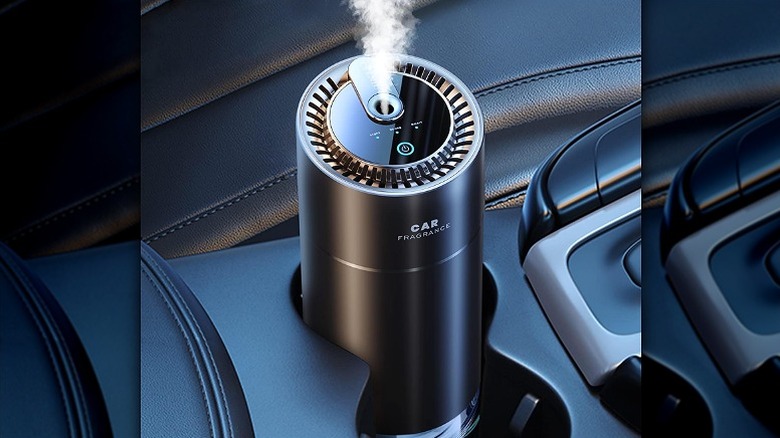 Air purifier giving off scent in a car