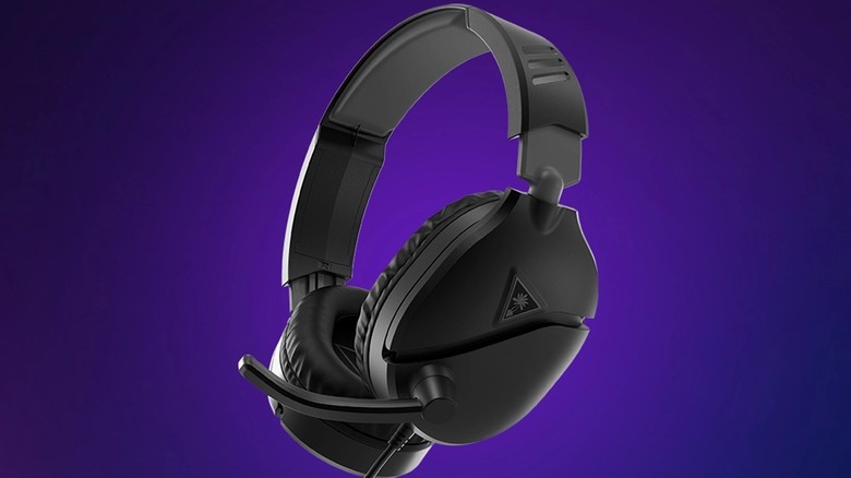 The Turtle Beach Recon 70 wired gaming headset on a dark purple gradient background.