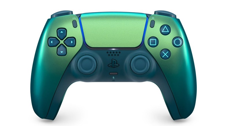 The Sony PlayStation 5 DualSense wireless controller in Chroma Teal color.