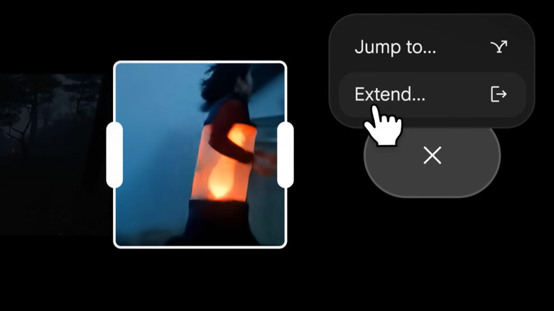 A screenshot of Google Flow editing a video.