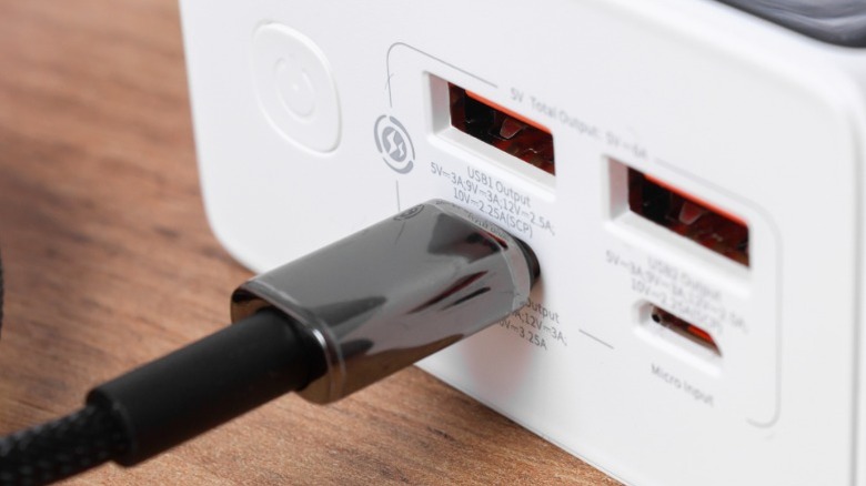 USB charger plugged into an outlet