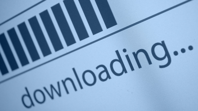 Close-up of a download progress bar