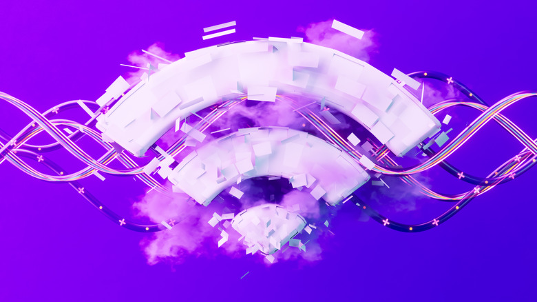 Purple wifi digital image