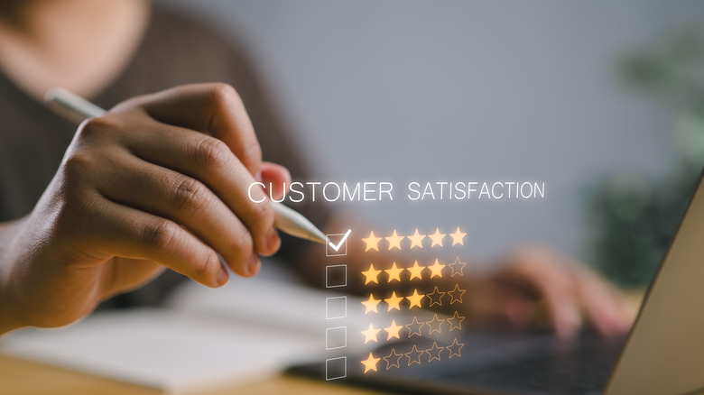 Five star customer satisfaction holographic image