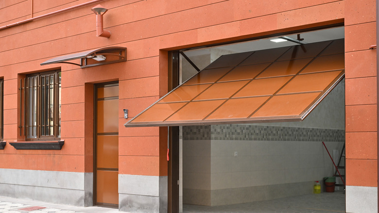 A garage door opening