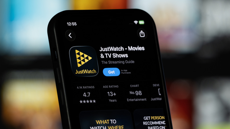 JustWatch on the App Store of an iPhone