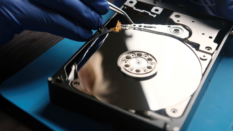 A PC hard disk drive.