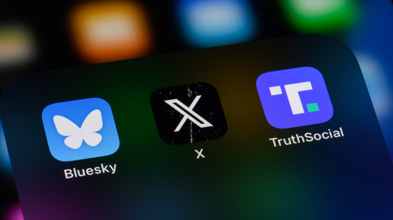 X (and X-adjacent apps like Bluesky and TruthSocial on a phone