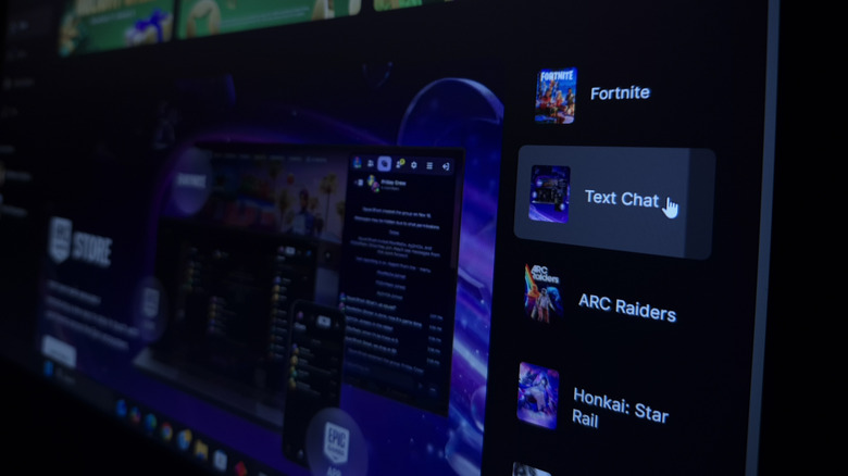 A close-up of the Epic Games Launcher running on a PC