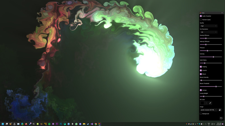 A screenshot of a desktop that's using Lively Wallpaper