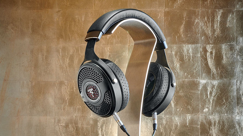 The Focal Utopia on a headphone stand