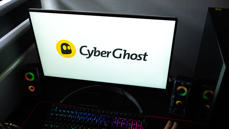 Cyberghost running on a laptop