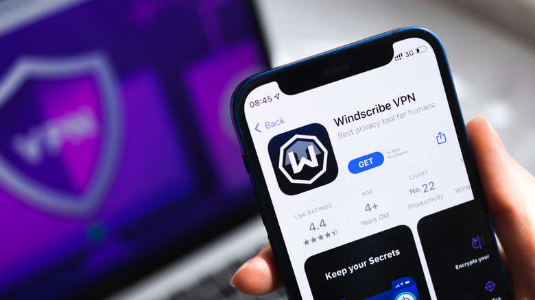 Windscribe's App Store page open on an iPhone