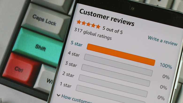 Amazon customer reviews showing perfect maximum 5 rating