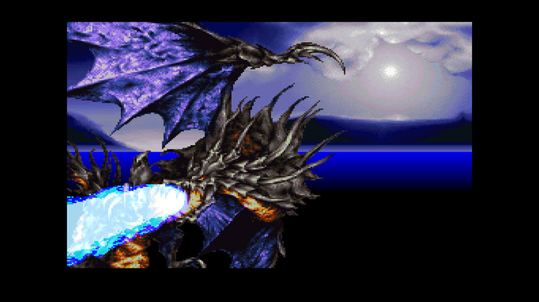 A screenshot from the game Bahamut Lagoon from the SNES console running on the Super ZSNES emulator