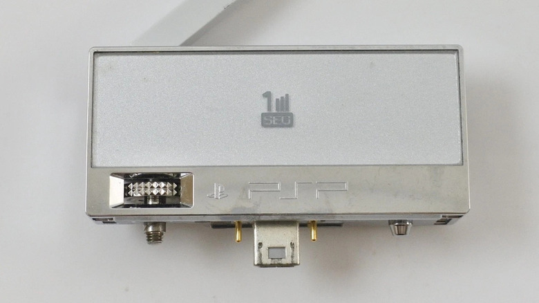 The 1-SEG Digital TV Tuner for the PSP on a white background