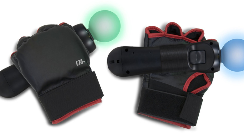 CTA Digital's Ultimate Boxing Gloves and two PlayStation Moves on a white background