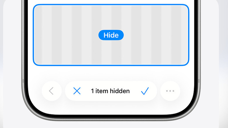 Selecting and hiding a part of a webpage in Safari.