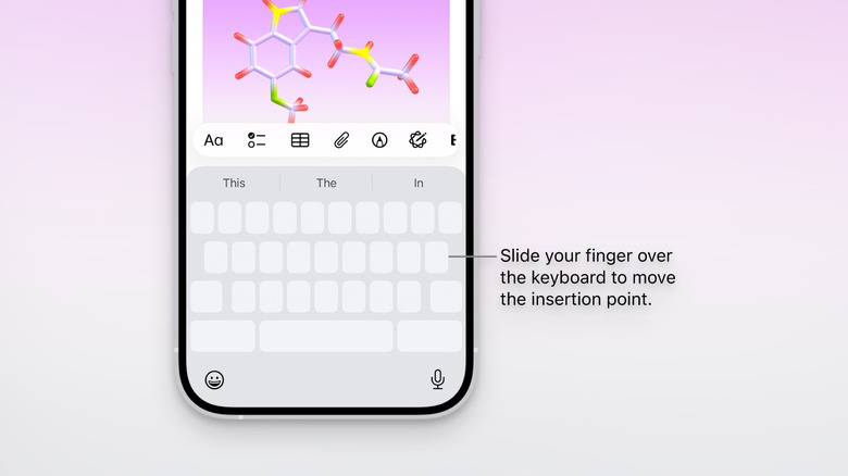 Turning iPhone keyboard into a trackpad.