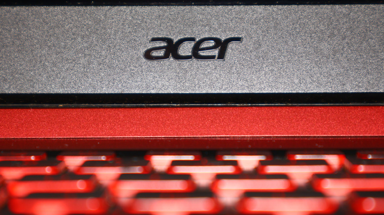 Close-up of the keyboard on an Acer laptop