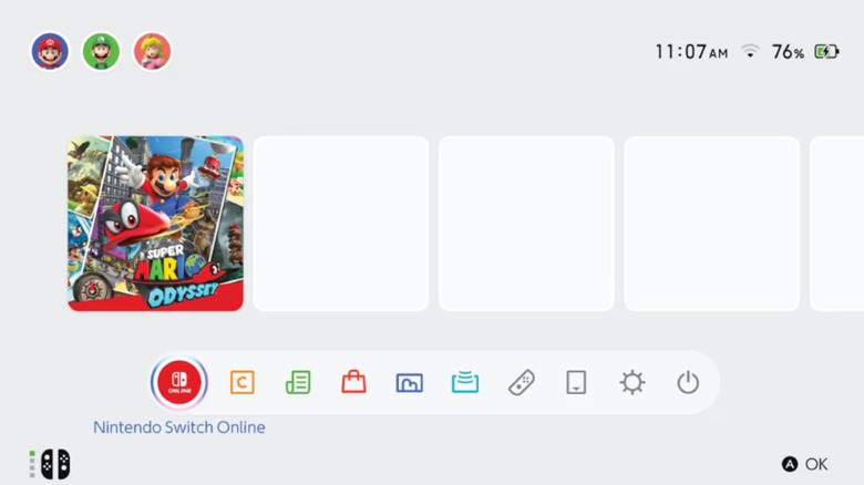 nintendo switch 2 home menu light theme