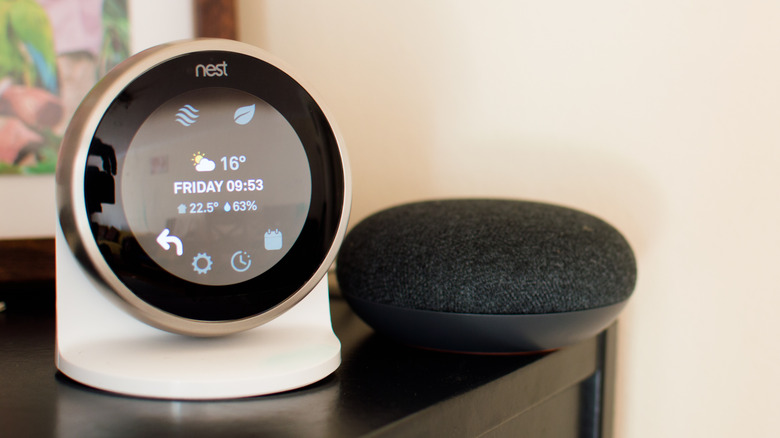 Nest thermostat and Google home mini