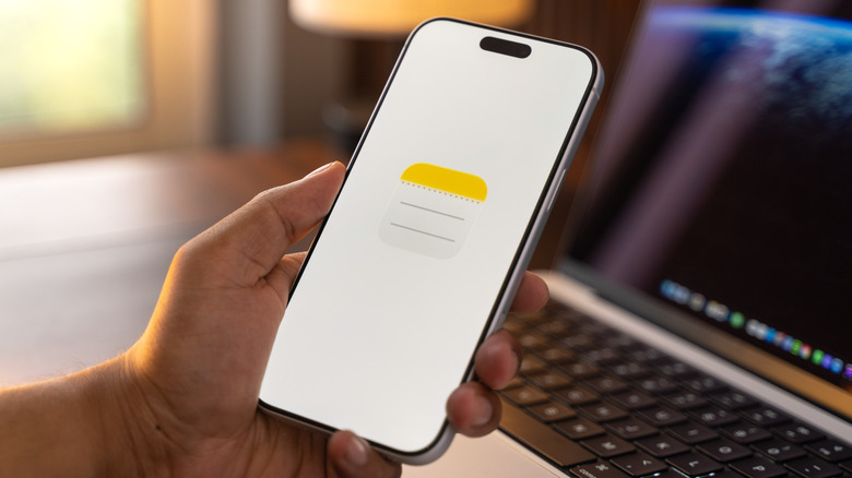 iPhone user with the Notes app.