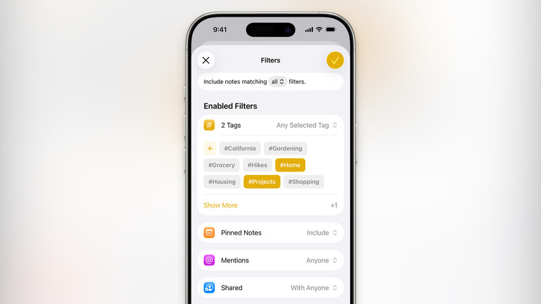 Creating a smart folder with multiple filter settings.