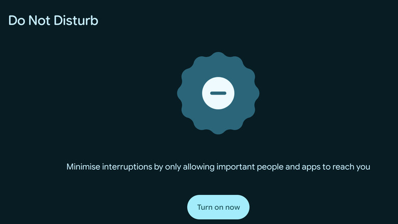 A screenshot of the Do Not Disturb mode in a Pixel's settings