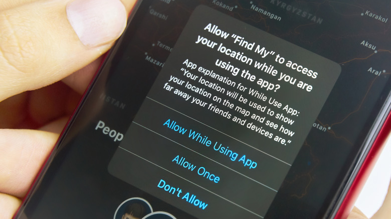 An iPhone app asking for permission to use the user's location