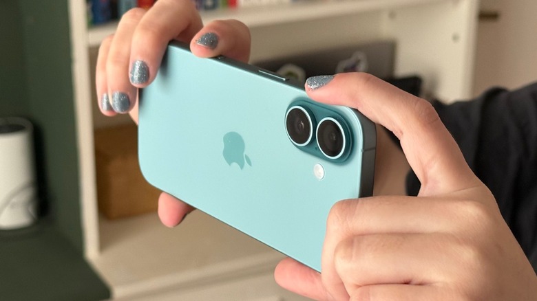 iPhone 16 back highlighting the dual camera sensors