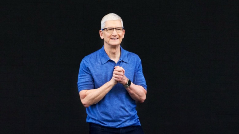 Apple's CEO Tim Cook during the WWDC 2024 keynote