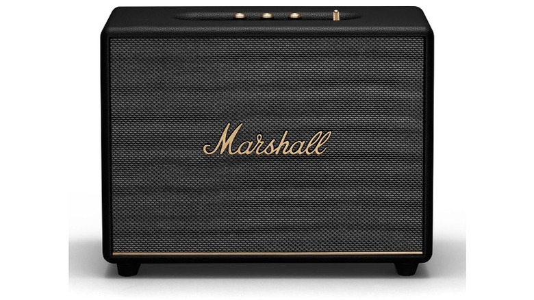 Marshall logo on a black speaker