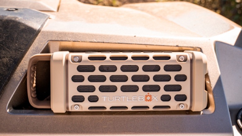 The Turtlebox Ranger attached to a vehicle.