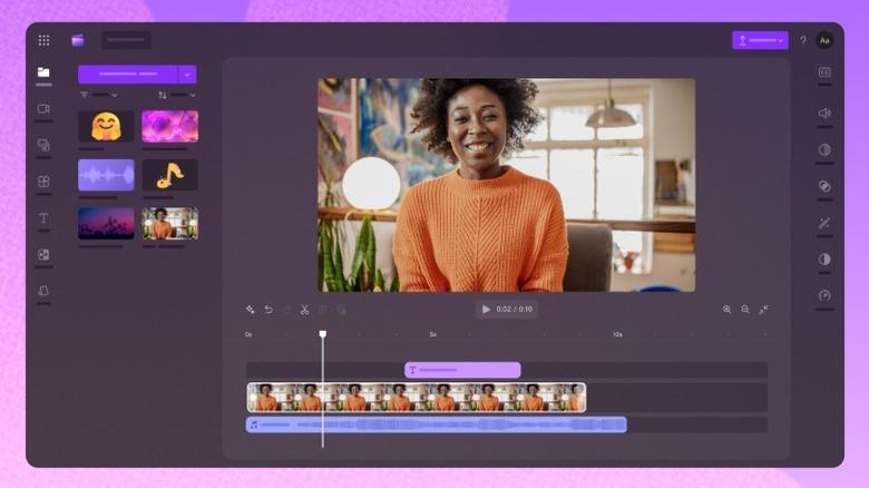 A screenshot of the Microsoft clip champ being used to edit a video clip