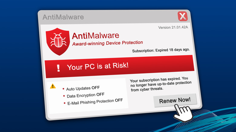 An image of a fictional third-party antivirus software for Windows